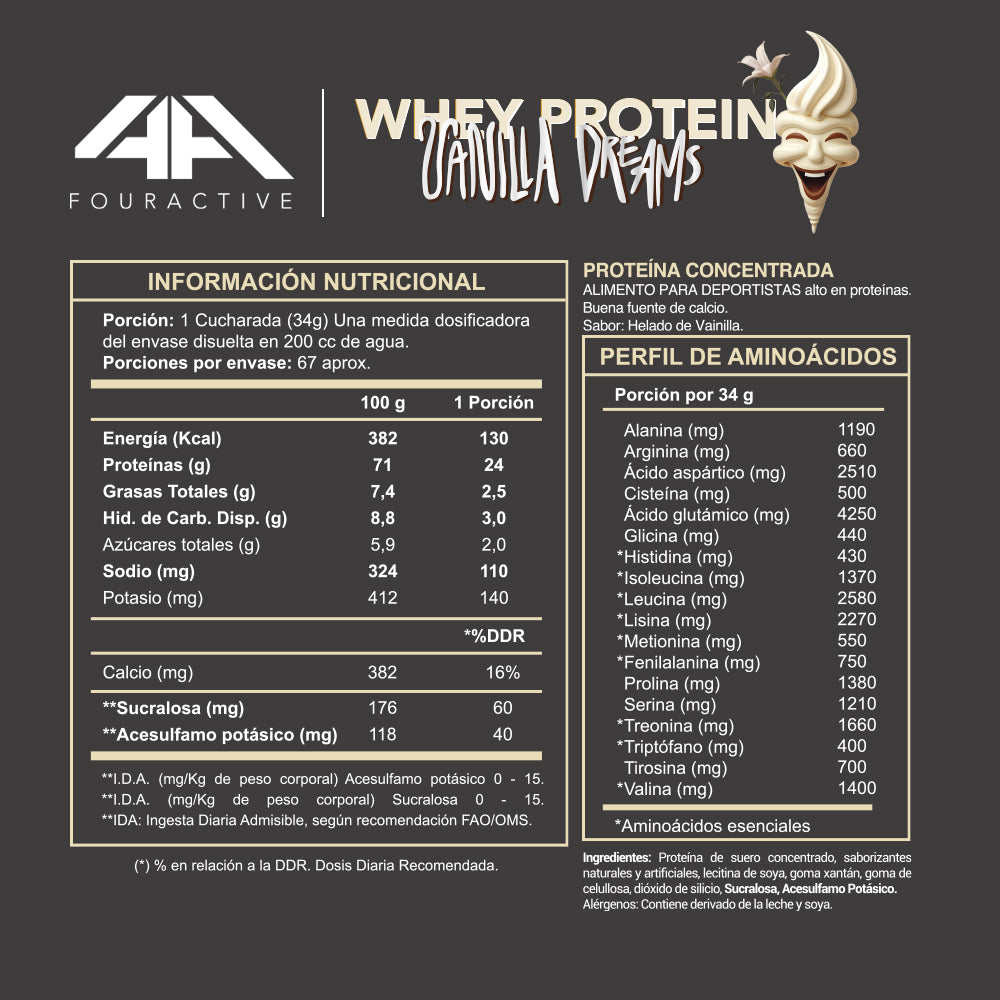 Whey Protein Vanilla Dreams 5 libras - 4Active®
